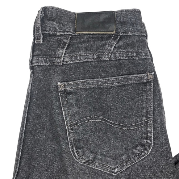 Vintage Lee Tapered High Rise Mom Jeans Black Wash Sz 12 Petite - Picture 4 of 14